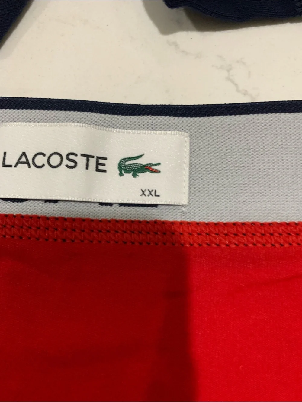 Lacoste Men’s Boxer Cotton Brief 3-lot  — Red, Navy, Dark Blue Size XXL